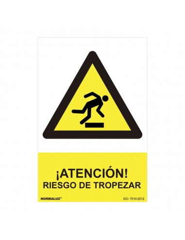 Señal peligro "atencion riesgo de tropezar" (pvc 0.7mm)  30x40cm